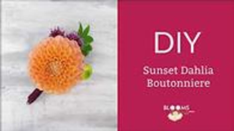 Make a DIY Sunset Dahlia Boutonniere