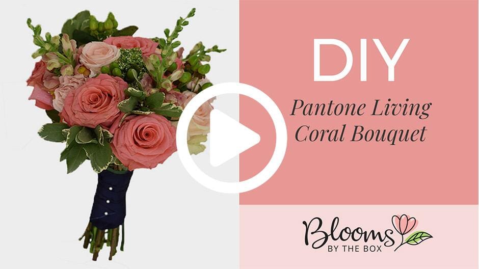 How to Make a Pantone Living Coral Wedding Bouquet
