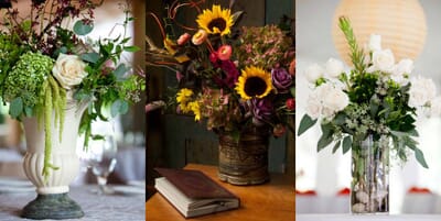 Textured White and Gold Garden Style Flowers