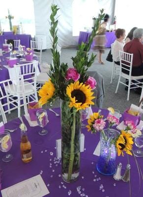 Sunflower centerpieces