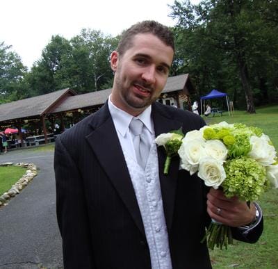 My Husband with our flowers