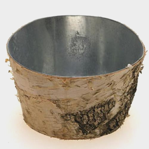 Birch Planter W/ Zinc Liner 6.5" W X 3.5" H Wholesale Blooms By The Box
