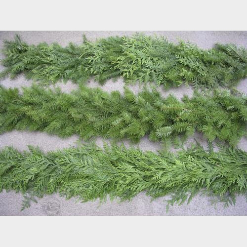 Mixed Greens Garland THIN 75 feet