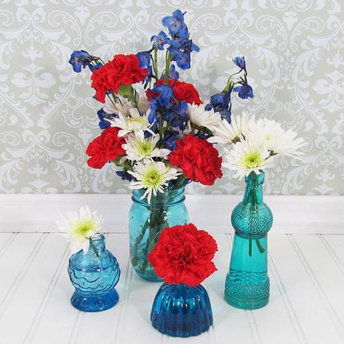 Wholesale flowers prices - buy Patriotic DIY Flower Party Pack in bulk