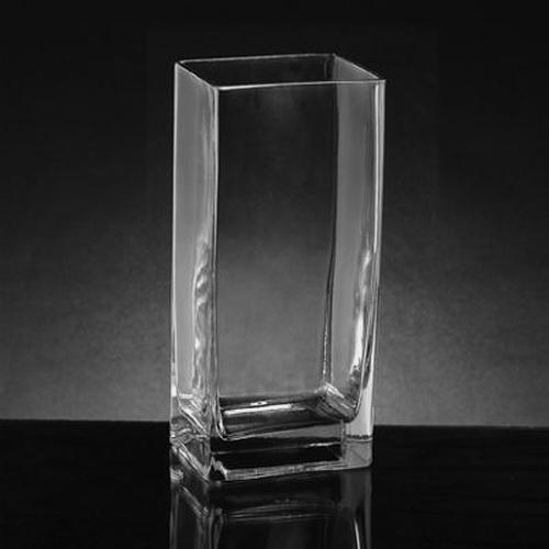 Medium Rectangle Glass Vase (10"H x 3" x 4") - Wholesale - Blooms By