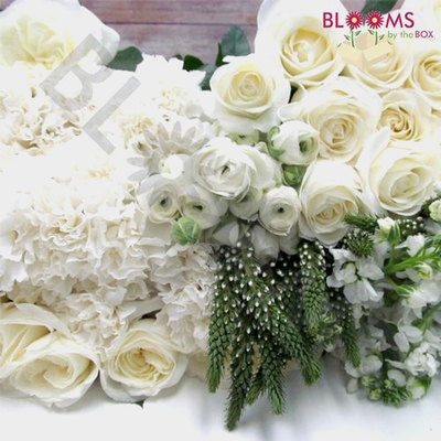 Elegant White Rose and Baby's Breath Flower Arrangement