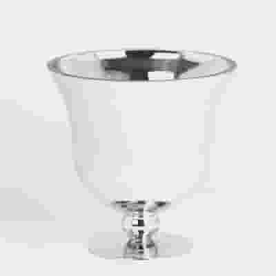 6 Inch H X 6 Inch X 6 Inch Silver Glass Footed Trumpet