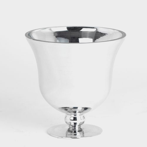 6 Inch H X 6 Inch X 6 Inch Silver Glass Footed Trumpet