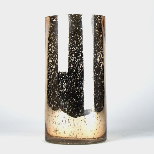12 Inch H X 6 Inch Rose Gold Mercury Round Cylinder ...