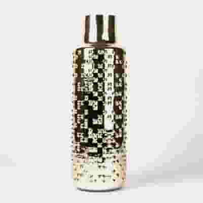 15 Inch H X 3 Inch Gold Textured Round Cylinder