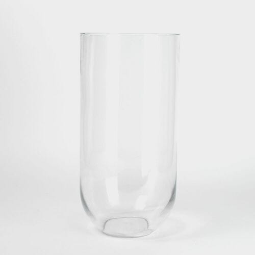 16 Inch H X 8 Inch Clear Glass Round Bottom