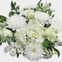 Wedding Bouquet 21 Stem - White Romance - Wholesale - Blooms By The Box