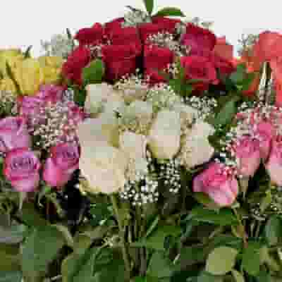 Rose Bouquet 12 Stem - Assorted Colors 50cm