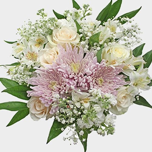 Bulk flowers online - Wedding Bouquet 18 Stem - Misty Lilac Cream