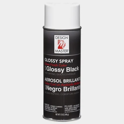 Design Master Glossy Black Spray Paint 12oz