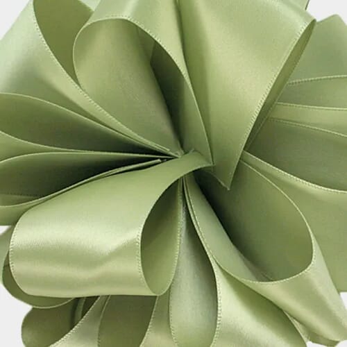 Wholesale flowers prices - buy Double-Faced Satin Ribbon #3-5/8 Inch Spring Moss x 50 Yards in bulk