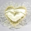 Ivory Satin Heart With Lace Trim