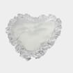 White Satin Heart With Satin Ruffle Trim