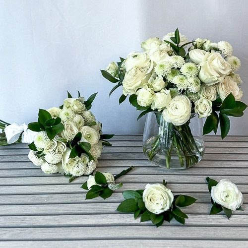 Classic White Wedding Flower Pack
