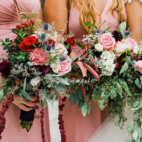 Royal Blush and Burgundy Wedding Flowers Recipe- Blooms By The Box